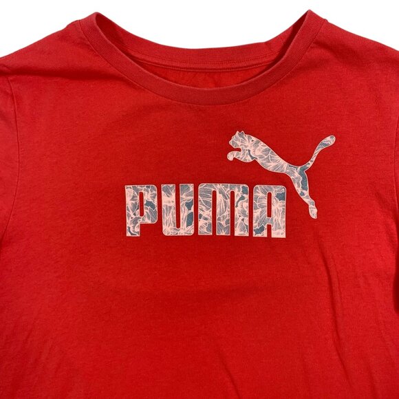 puma logo short sleeve red t-shirt woman size large - Picture 3 of 15